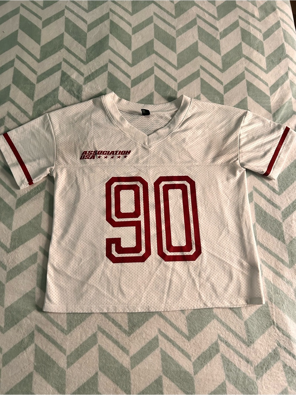 wild fable White and Red '90' Kids Athletic Jersey